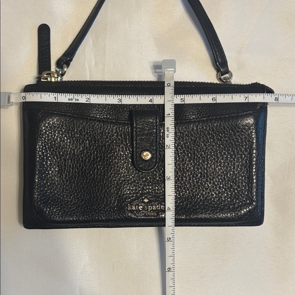 Kate Spade Jackson Small Tab Leather Crossbody Black GUC - Picture 13 of 13